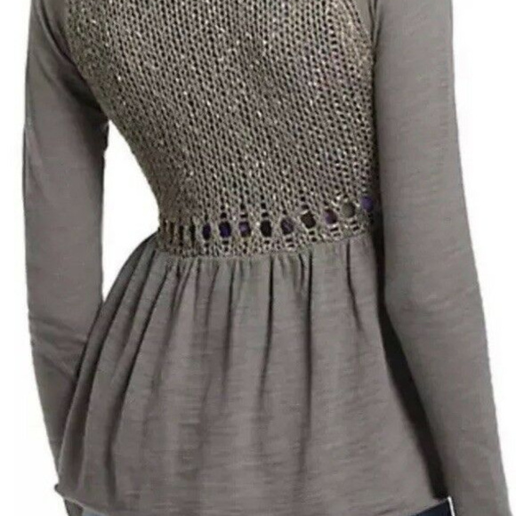 Anthro Meadow Rue Olive Peplum Cardigan Sm - Picture 4 of 5